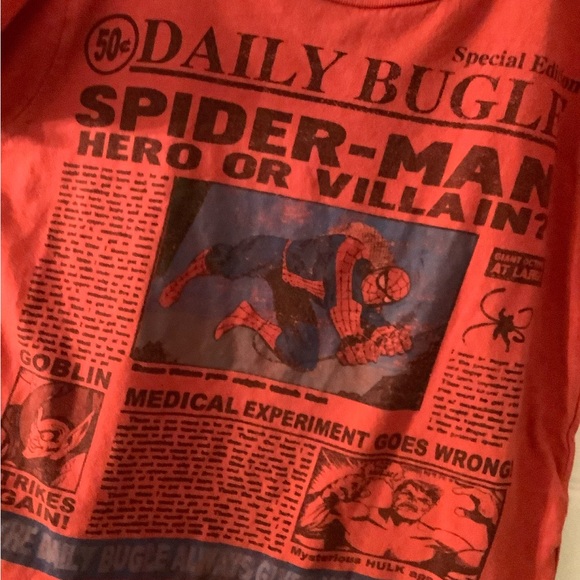 Vintage Marvel Spider-Man Daily Bugle news T-shirt youth size 5 - Picture 1 of 6
